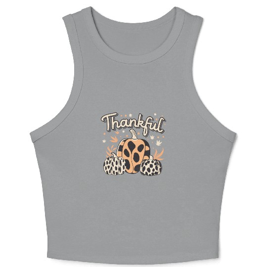 Thankful Thanksgiving Fall Vibes Crop Tank Top