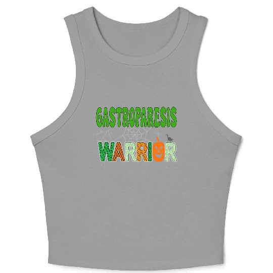 Halloween Gastroparesis Warrior green awareness Crop Tank Top