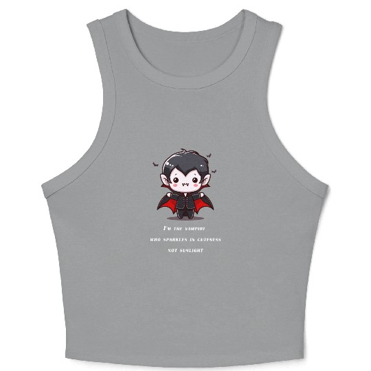 Cute Little Halloween Vampire Crop Tank Top