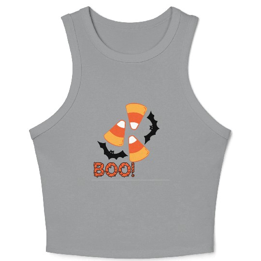 Candy Corn Design Crop Tank Top