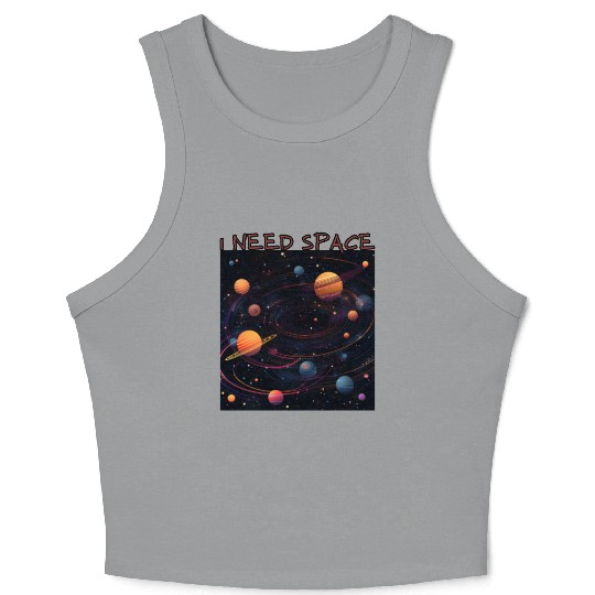 i need space, planets constellation Crop Tank Top