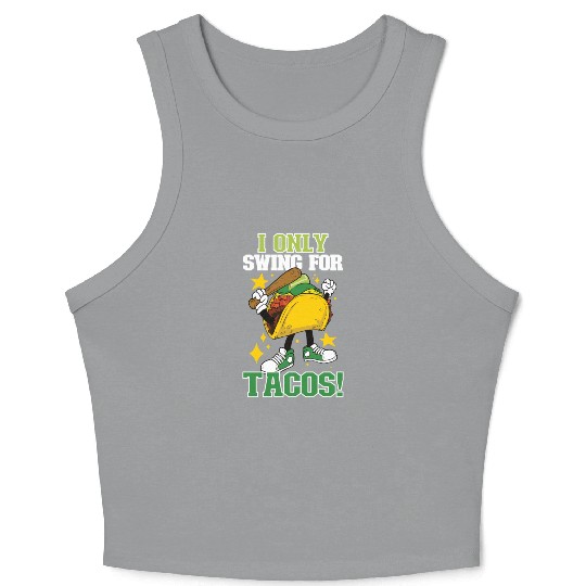 Taco Mexican Food Baseball Card Baseball Player Crop Tank Top