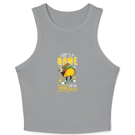 Taco Mexican Food Baseball Card Baseball Player Crop Tank Top