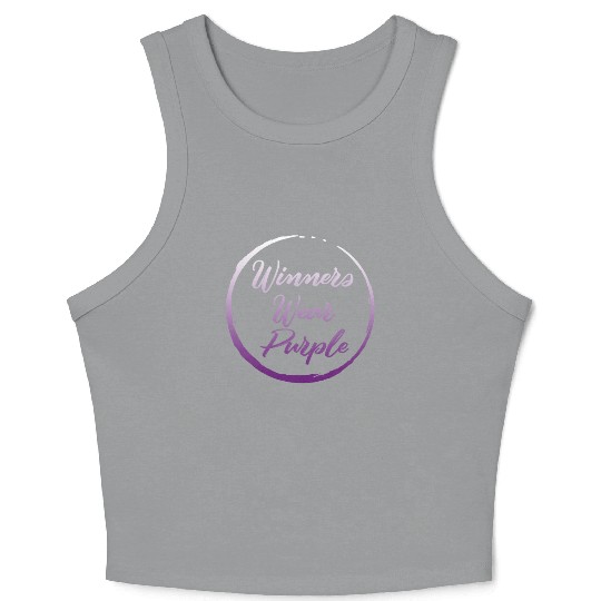 Camping Crop Tank Top, Winners Wear Purple Crop Tank Top, Vacation