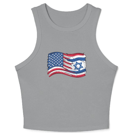 USA Israel flag! We stand with Israel! Crop Tank Top