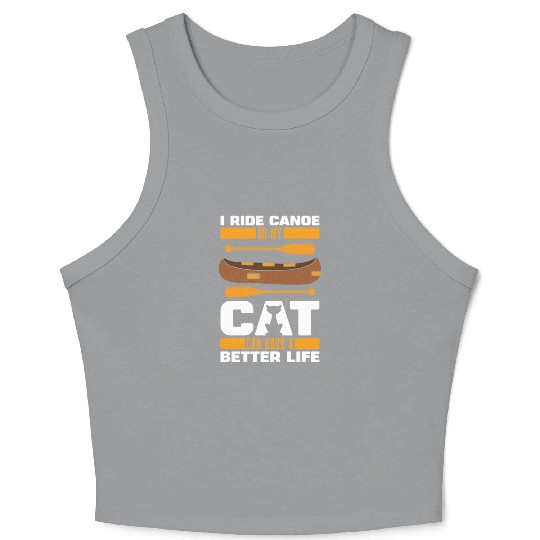 Canoe Canoeing Canoeist Cat Crop Tank Top