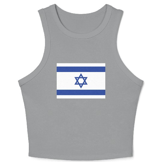 Israeli Flag with Star of David Design Crop Tank Top