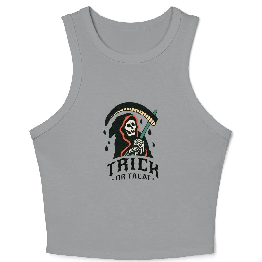 Trick or Treat Grim Reaper Crop Tank Top