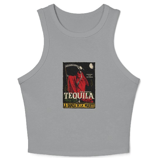 Vintage Mexican Tequila Calavera Crop Tank Top