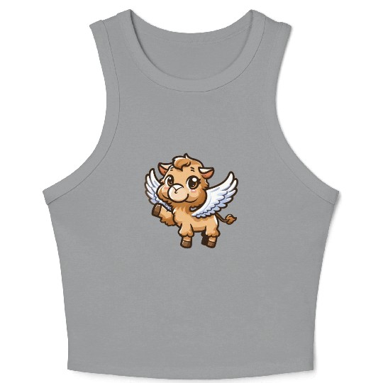 Angel Camel: Heavenly Comic Style Crop Tank Top