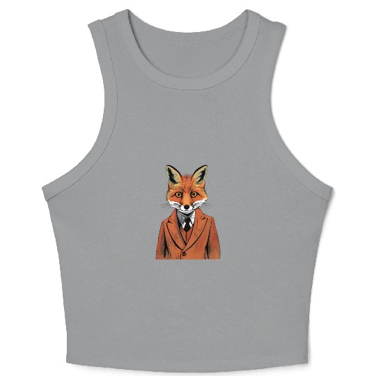 Fantastic Mr Fox Ash Crop Tank Top