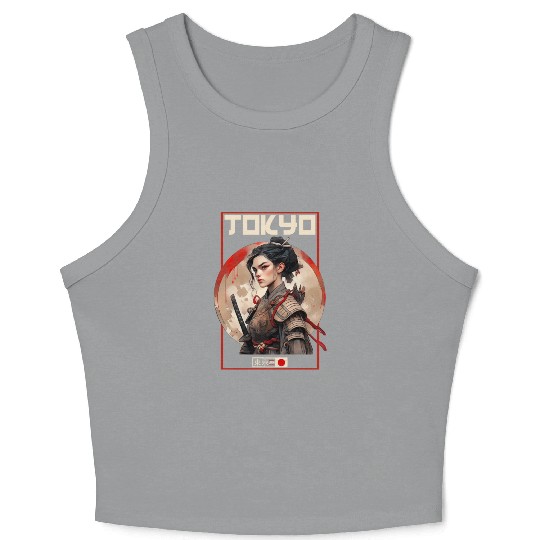 Asia 80s Japanese Retro Samurais Samurai Crop Tank Top
