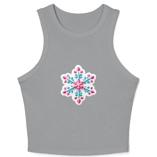 Crystal snowflake Crop Tank Top