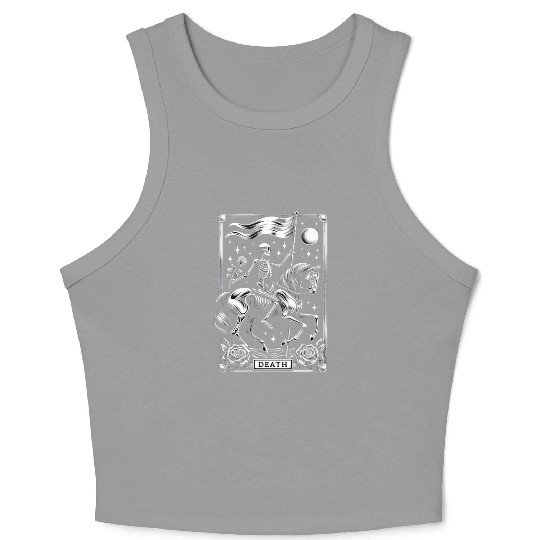 Death Tarot Card Horror Design Crop Tank Top