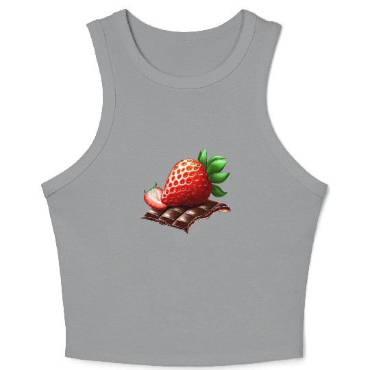 Sweet Temptation: Strawberry Meets Dark Chocolate Crop Tank Top