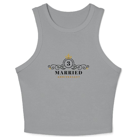 3rd Wedding Anniversary Crop Tank Top