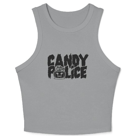 Candy Police Funny Halloween Crop Tank Top