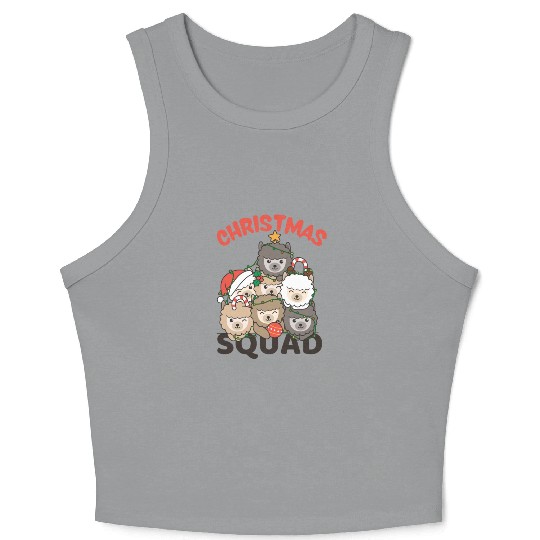 Alpaca Christmas Tree Christmas Squad Alpacas Crop Tank Top