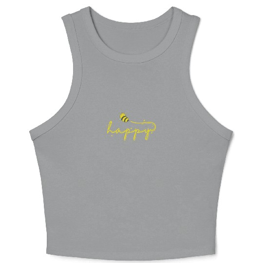 Happy Bee Animals Nature Beekeeper Crop Tank Top