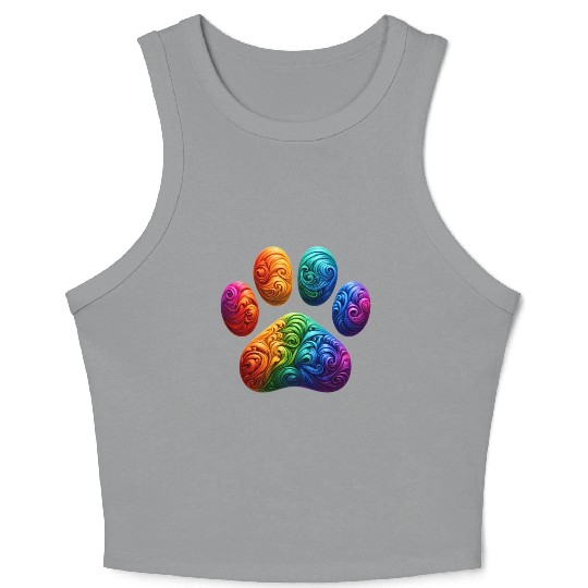 Colorful Paw Prints Edition Crop Tank Top