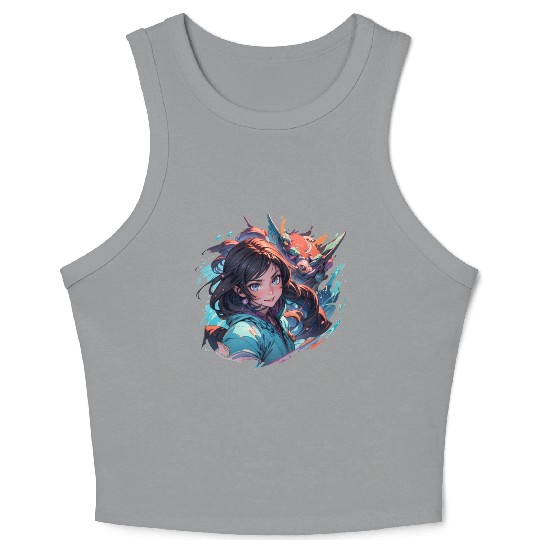 Adventure girl colour waves Crop Tank Top