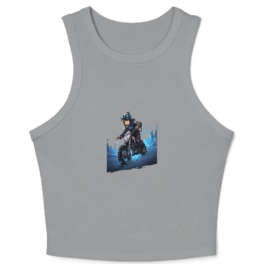 Dirt Bike Anime Ice Racing Motorcycle Ice Racer Crop Tank Top