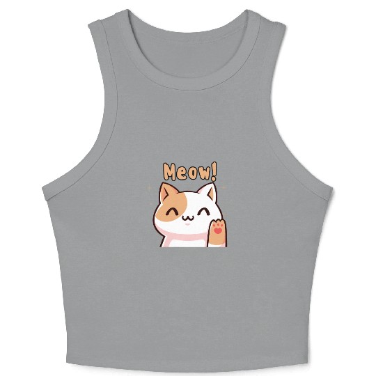 Cat Meow! Crop Tank Top