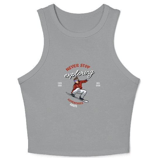 "Winter Wonderland Thrills: Snowboarder's Paradise Crop Tank Top