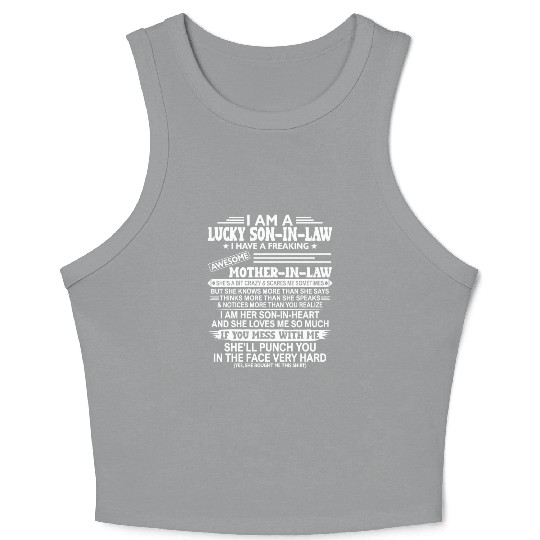 YES I AM LUCKY SON IN LAW Crop Tank Top