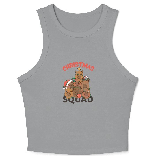 Capybara Christmas Tree Christmas Squad Capybaras Crop Tank Top