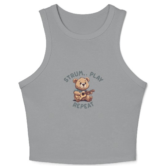 Guitarist Guitar Player Bear Lover Crop Tank Top