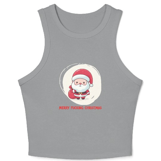 Cute Bad Santa Crop Tank Top