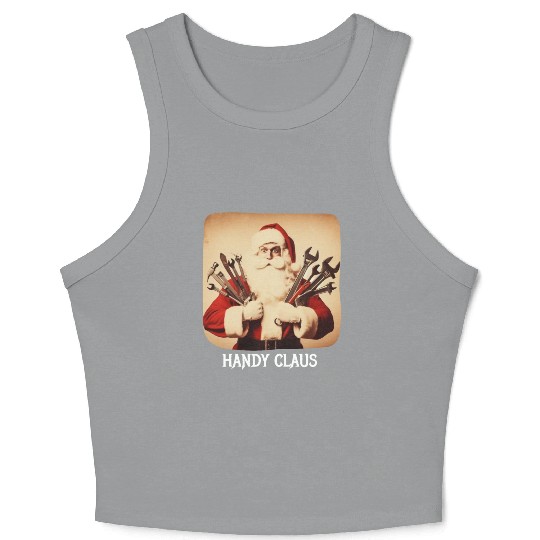 Vintage Santa Claus Handyman Crop Tank Top