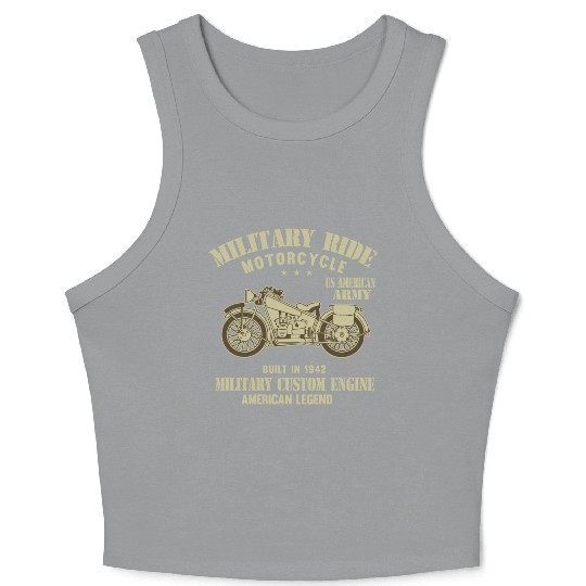 Military Ride Motorcycle Crop Tank Top
