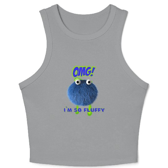 OMG Im So Fluffy, Cute Furry monster. Crop Tank Top