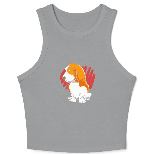 Cute Puppy Pet Dog Lover Basset Hound Crop Tank Top