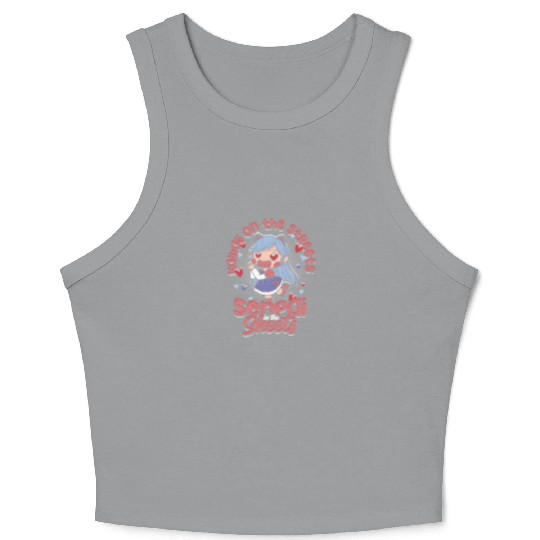 Kawaii on the streets, senpai in the sheets - Crop Tank Top