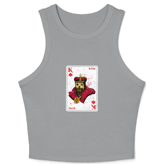 King on Spades Horror Halloween Card Game Creepy Crop Tank Top