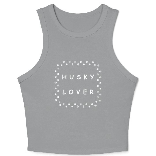 husky lover cool design Crop Tank Top