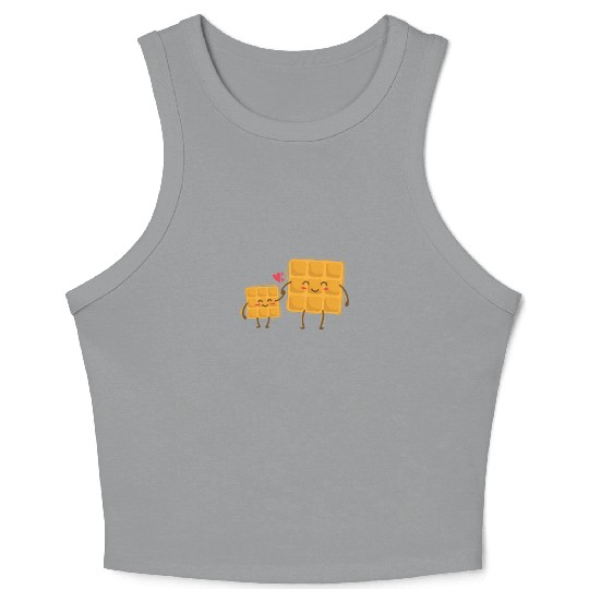 Waffle Mom with Waffle Child Dough Pastry Crop Tank Top