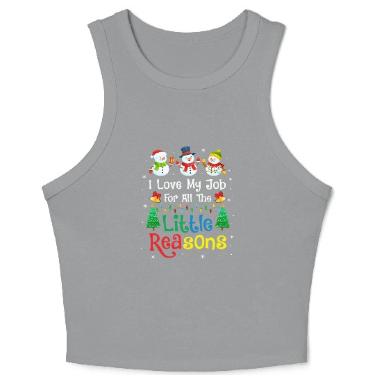 Daycare Teacher Christmas I Love My Job For All Crop Tank Top
