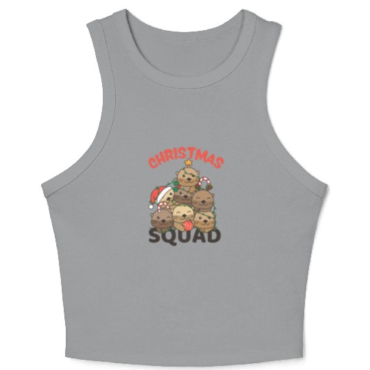 Otter Christmas Tree Christmas Squad Otter Crop Tank Top