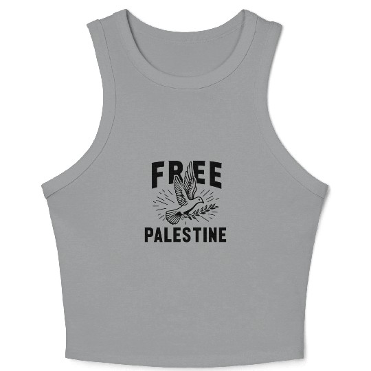 FREE PALESTINE, FREE GAZA PALESTINE. Crop Tank Top