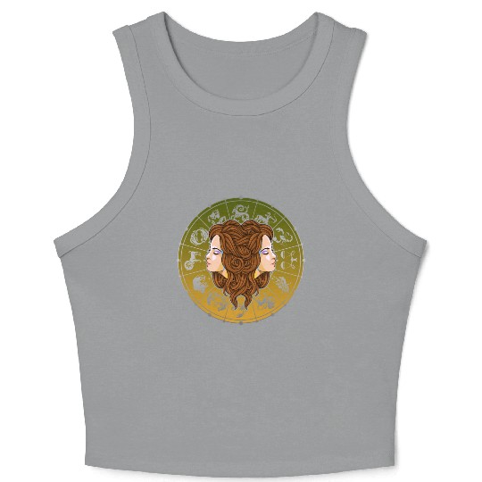 Gemini Zodiac star sign horoscope Astrology Crop Tank Top
