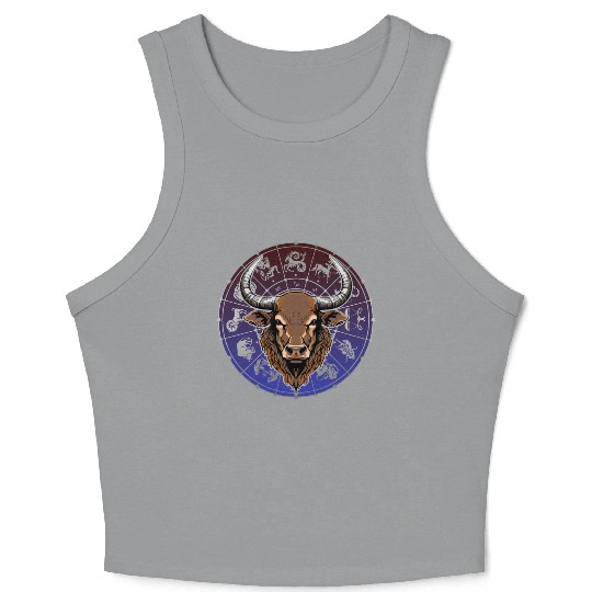 Taurus Zodiac star sign horoscope Astrology Crop Tank Top