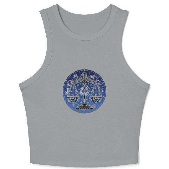 Libra Zodiac star sign horoscope Astrology Crop Tank Top