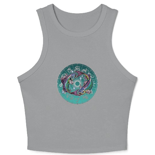 Pisces Zodiac star sign horoscope Astrology Crop Tank Top