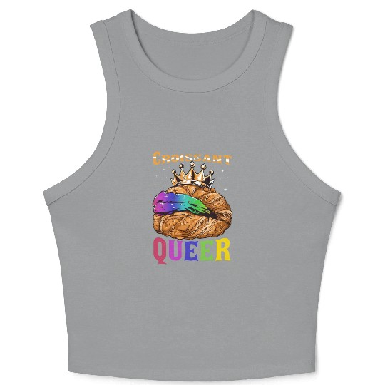 Croissant Queer French Pastry Funny LGBTQ Crop Tank Top