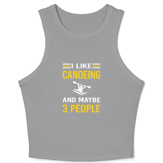 3 People Canoeing Canoe Crop Tank Top