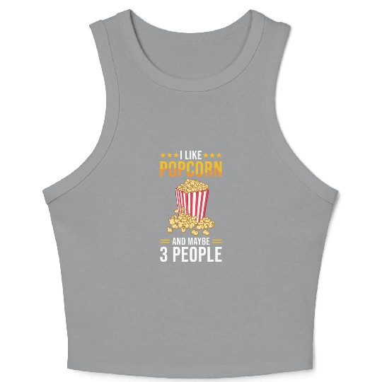 Popcorn Lover Gift Funny Popcorn Crop Tank Top
